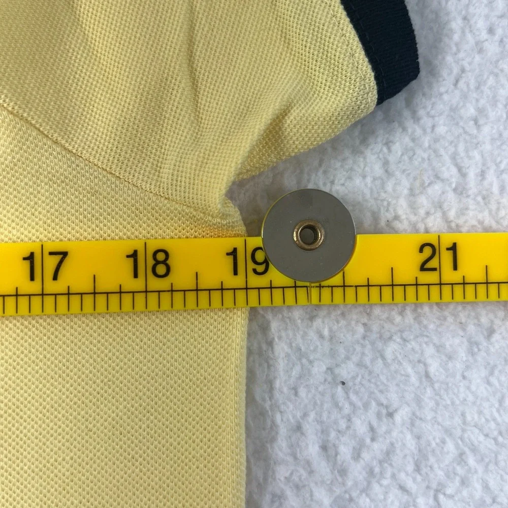 Polo Jeans Co. Polo Shirt Collard V-neck Made in USA Yellow Men's Size M VTG NWT